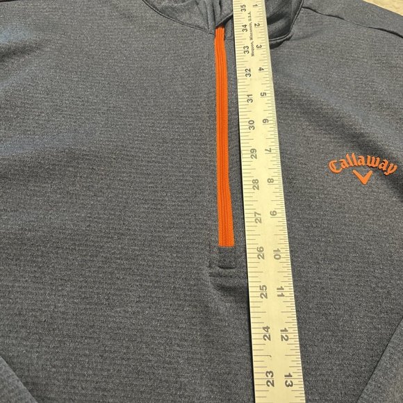 Callaway Golf Shirt Men's LNavy Blue 1/4 Zip Waffle Knit Lined Pullover Casual - Picture 3 of 7